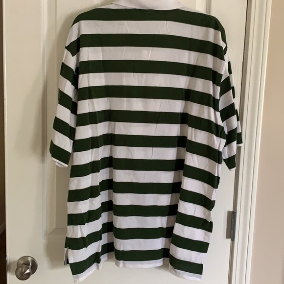 NWOT Polo Golf Hunter Green & White Striped Shirt - Picture 5 of 5